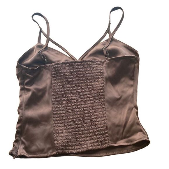 NWOT 2 piece bundle, Forever 21 brown and black silk tops - Picture 2 of 9